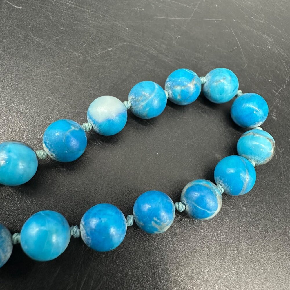 Vintage Turquoise Beaded Necklace Blue Stone Southwestern Western 30 Inches - Picture 5 of 7